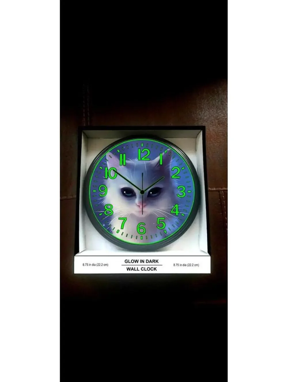 Glow in the Dark Wall Clock Cat Fairy Mystikal Angel Glow Clock